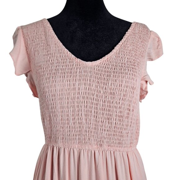 Pretty Garden Womens Flowy Small Maxi Dress Casual Cap Sleeve Smocked Bodice Bo - Picture 5 of 12